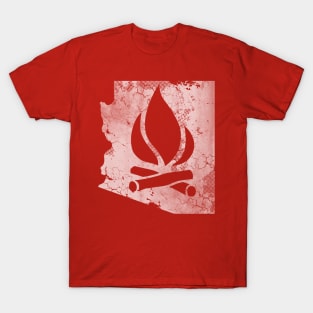 Arizona State Map Camping Camp Fire Camper Outdoors T-Shirt